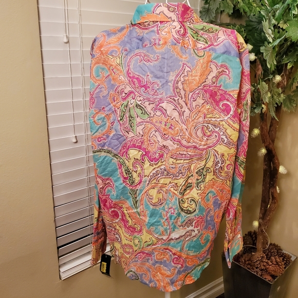 Lauren Ralph Lauren marble print top XL NWT - Picture 3 of 4